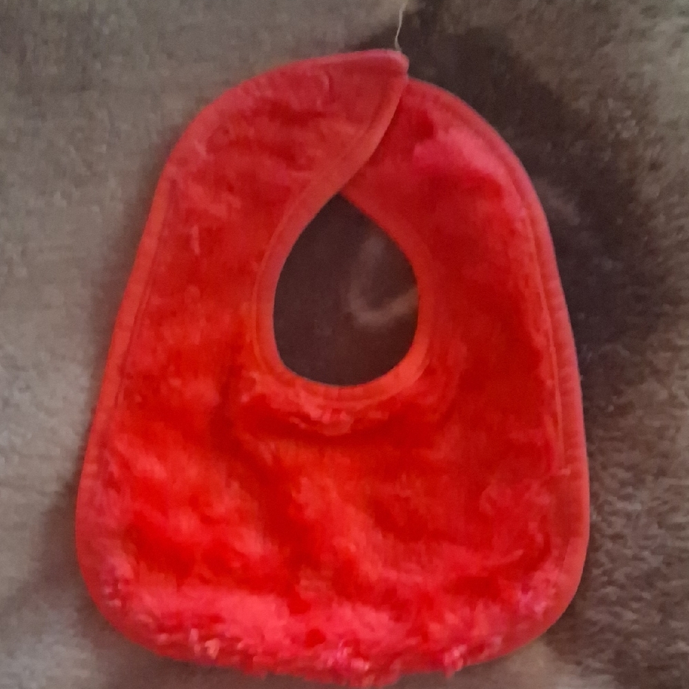 Plush Red Baby Bib